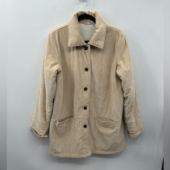 Y2K L BLAIR VINTAGE 100% Cotton rustic farmcore sherpa lined womans chore coat - Picture 1 of 14